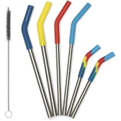 Klean Kanteen Straw Combo Drinkrietje 6 Pak - Multi Color/Brushed Stainless