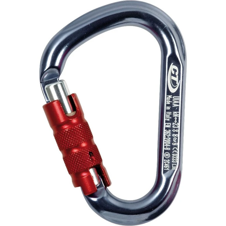 Climbing Technology Snappy TG HMS-Carabiner - Titan/silver/red 1 Climbing Technology Snappy TG HMS-Carabiner - Titan/silver/red