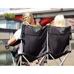 Basic NATURE | Relags Travelchair Love Seat Campingstoel - Zwart -Buitensport Winkel basic nature travelchair camping chair love seat black 7 1435344