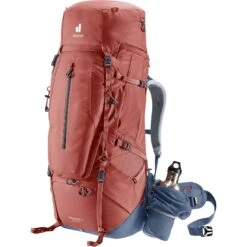 Deuter Aircontact X 60+15 SL Women's Trekking Backpack - Redwood-ink -Buitensport Winkel deuter aircontact x 60 15 sl women trekking backpack redwood ink 10 1236918