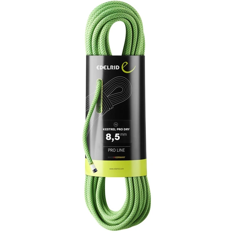 Edelrid Kestrel Pro Dry 8,5mm Touw - 50m - Neon Green 1 Edelrid Kestrel Pro Dry 8,5mm Touw - 50m - Neon Green