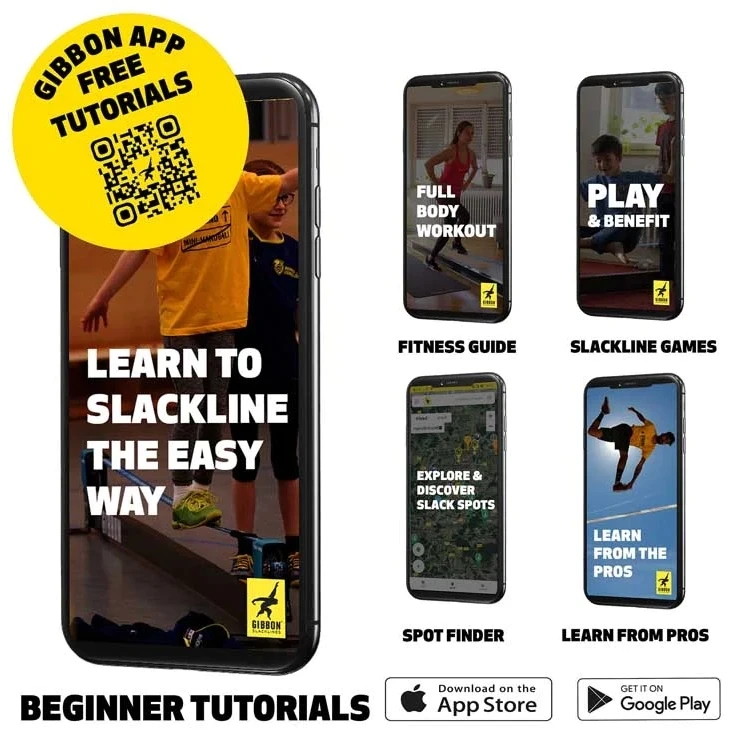 GIBBON Banana Lama Treewear Set Slackline - Blauw/geel 9 GIBBON Banana Lama Treewear Set Slackline - Blauw/geel - Afbeelding 9