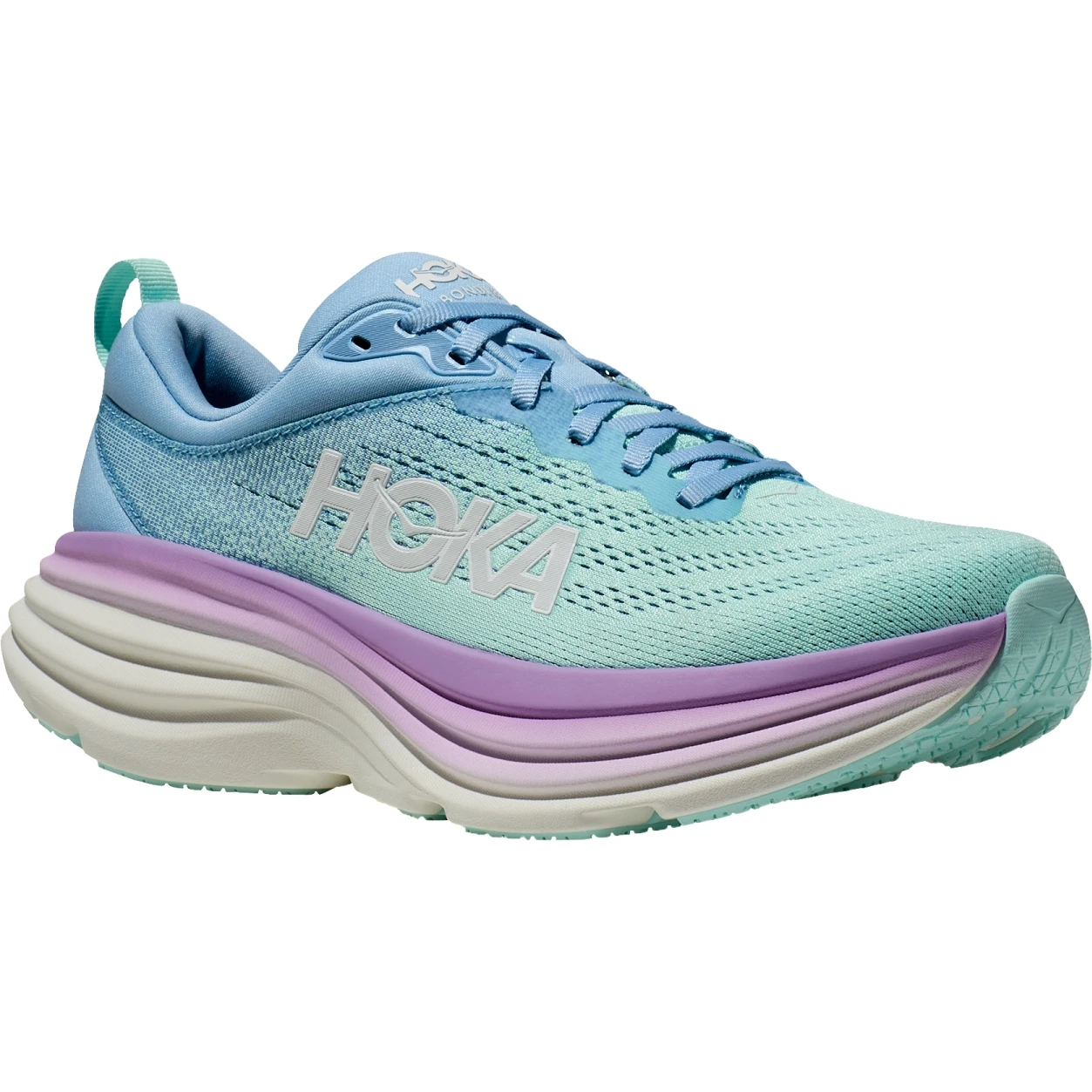 Hoka Bondi 8 Hardloopschoenen Dames - Airy Blue / Sunlit Ocean 1 Hoka Bondi 8 Hardloopschoenen Dames - Airy Blue / Sunlit Ocean