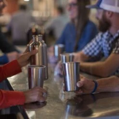 Klean Kanteen Pint Cup Drinkbeker 295ml Set Van 4 - Brushed Stainless -Buitensport Winkel klean kanteen pint cup 296ml 4er pack 4 1180974