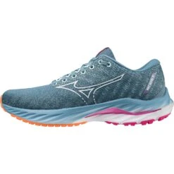 Mizuno Wave Inspire 19 Hardloopschoenen Dames - Provincial Blue / White / Magnificent Magenta