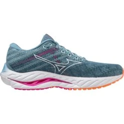 Mizuno Wave Inspire 19 Hardloopschoenen Dames - Provincial Blue / White / Magnificent Magenta -Buitensport Winkel mizuno wave inspire 19 womens running shoes provincial blue white magnificent magenta 3 1399087
