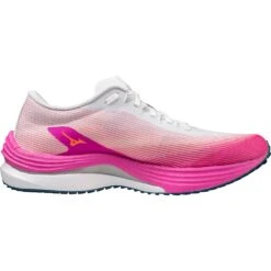 Mizuno Wave Rebellion Flash Hardloopschoenen Dames - White / Silver / Magnificent Magenta -Buitensport Winkel mizuno wave rebellion flash womens running shoes white silver magnificent magenta 3 1399191