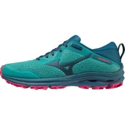 Mizuno Wave Rider TT Hardloopschoenen Dames - Lagoon / Moroccan Blue / Pink Peacock