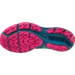 Mizuno Wave Rider TT Hardloopschoenen Dames - Lagoon / Moroccan Blue / Pink Peacock -Buitensport Winkel mizuno wave rider tt womens trail running shoes lagoon moroccan blue pink peacock 6 1115691