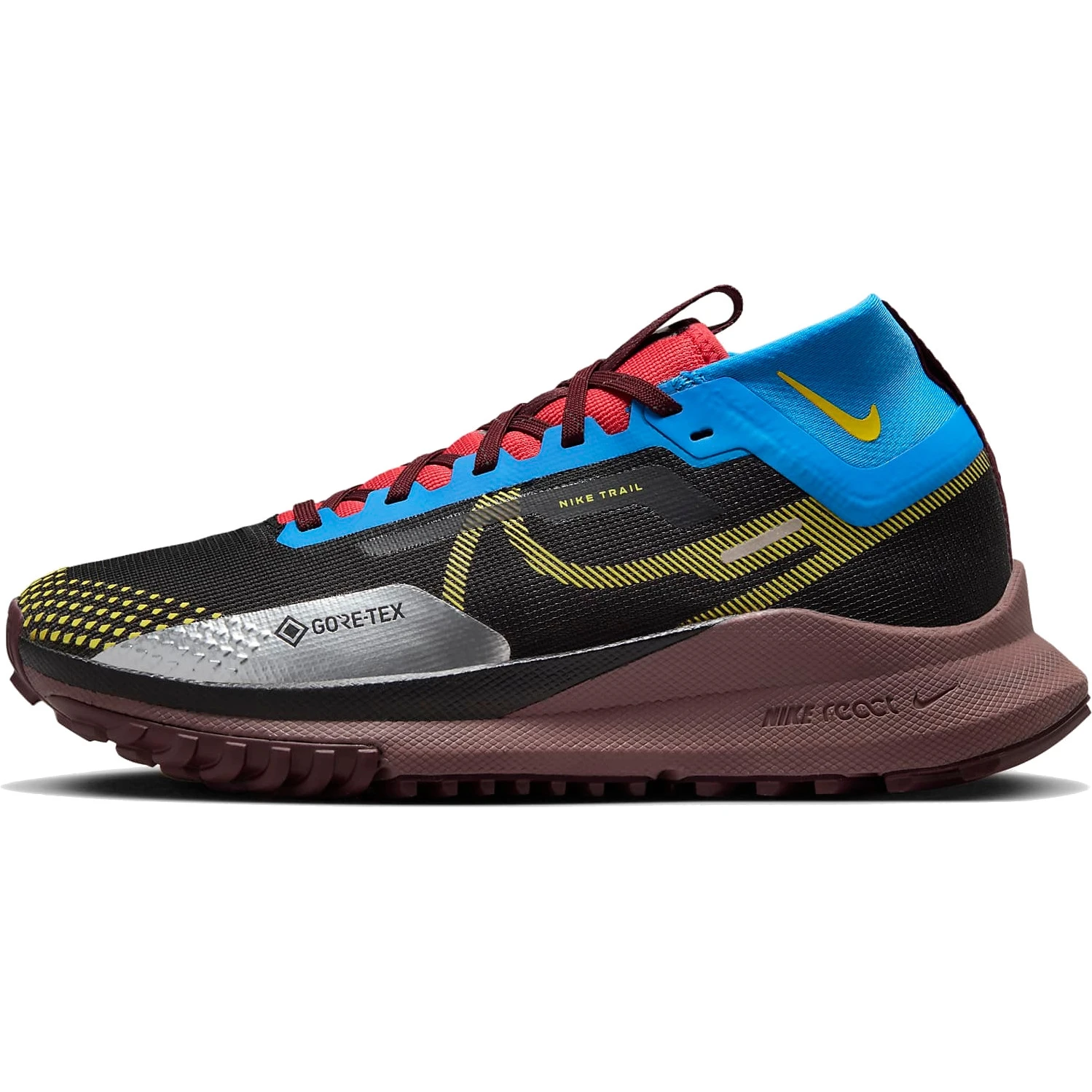 Nike React Pegasus Trail 4 GORE-TEX Trailrunning Schoenen Dames - Black/vivid Sulfur-lite Photo Blue DJ7929-003 1 Nike React Pegasus Trail 4 GORE-TEX Trailrunning Schoenen Dames - Black/vivid Sulfur-lite Photo Blue DJ7929-003