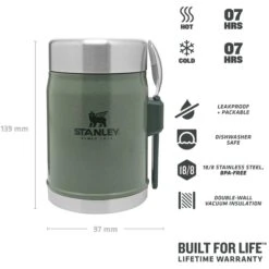 Stanley Isolerende Voedselbox - 0.4l - Groen -Buitensport Winkel stanley insulated food jar 0 4l green 3 1503854