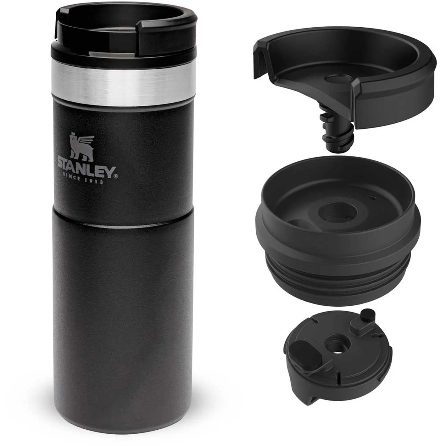 Stanley NEVERLEAK Thermobeker - 0.47l - Matte Black 2 Stanley NEVERLEAK Thermobeker - 0.47l - Matte Black - Afbeelding 2