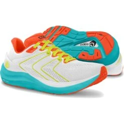 Topo Athletic Phantom 2 Hardloopschoenen Dames - White/sky -Buitensport Winkel topo athletic w phantom 2 running shoes white sky 7 1028576