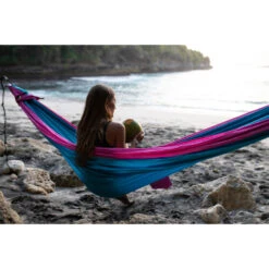 Ticket To The Moon Travel Hammock - King Size - Aqua - Pink -Buitensport Winkel tttm kingsize hammock aqua pink 06 847151
