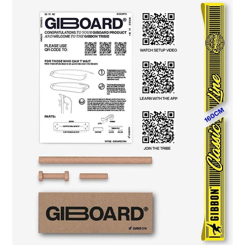 GIBBON Board Singelset 160 Cm - Classicline - Geel 5 Cm 2 GIBBON Board Singelset 160 Cm - Classicline - Geel 5 Cm - Afbeelding 2